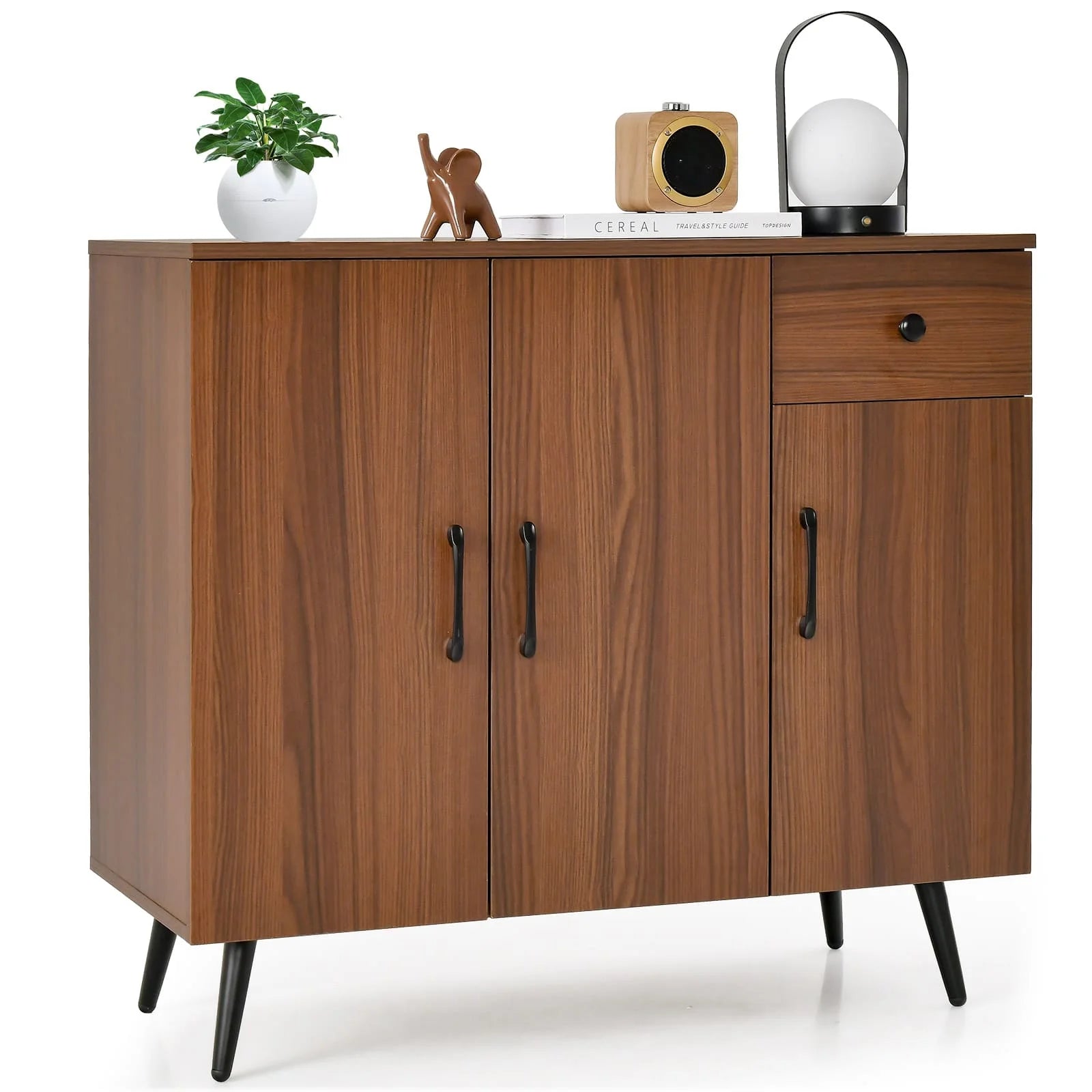 GOFLAME Buffet Cabinet Kitchen Cabinet Modern Storage Cabinet w/Pull-out Drawer Kitchen & Dining Furniture