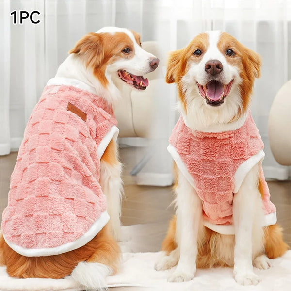 1.5-25kg Flannel Dogs Clothes Winter Warm Sweater Pet Clothing Golden Retriever Dog Coats Sweatshirt Pets Puppy Pullover Vest Pet Shop Pet Clothing