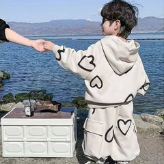 Boys' High-quality Coat +pants 2-piece Set 2025 New Products for Children's Holiday Performance Clothing Fashionable Sweatshirts