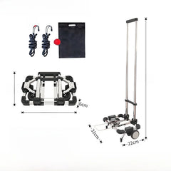 Portable Folding Hand-Pulled Shopping Cart  Vegetable Buying Goods Delivery Truck Home Use Cargo Trailer Luggage Pull Bar...