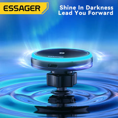Essager 15W Magnetic Wireless Car Phone Holder Adjustable 360 Degrees Car Charger For IPhone15 14 13 Pro Samsung Universal Phone