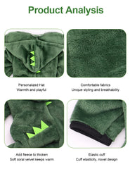 Pet Cat Dog Halloween Dog Clothes for Small Dogs Funny Dinosaur Cosplay Costume Winter Warm Cat Coat Fleece Hoodies Sweater