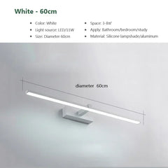 Modern LED Vanity Mirror Wall Light for Bathroom Makeup Mirror Headlamp Indoor Lighting Fixture Sconce Decor