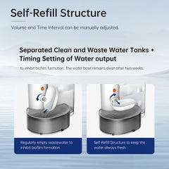 Smart Pet Water Fountain,3L Wireless Cat Water Fountain No Filter,Battery Operated Ultra Silent Cat Fountain Rechargeable