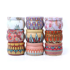 Classic Scented Candles With Candles Jar Vintage Tinplate Box Dried Flowers Fragrance Candle Box Home Decoration Wedding Gift
