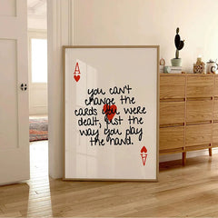 1pcs Ace Card Positive Sayings Print Fashion Canvas Wall Art Canvas Print Aesthetic Decor Vintage Bedroom Cute Poster  wall art
