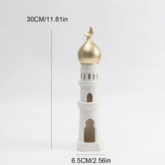 2026 Best Selling Eid Mubarak Ramadan Decoration Premium Resin 3D Mosque Statue Islamic Castle Table Decor Gift For Home Office