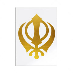 Khanda Sikh Symbol, Ek Onkar Ik Onkar One God of Sikh Faith Symbol Sikh India Gift Floral Watercolor Medical Typographic Poster
