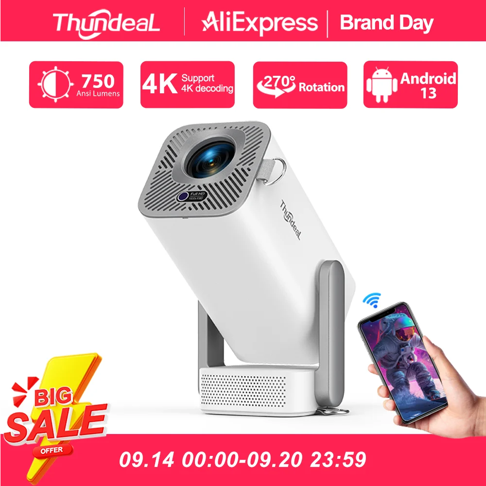 ThundeaL Full HD Projector TD80 Pro 1080P 2K 4K TD80Pro TD80W Upgrade WIFI Android Mini Beam Projector 3D LED Video Home Theater