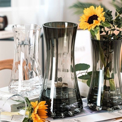 Creative Simple Original Color Glass Flower Vase Transparent Water Fre Flowers Lilies Nordic ular Living Room Home Decor