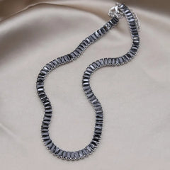 Korean Zircon Inlaid Copper Necklace Luxury Party Jewelry
