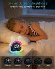ORIA Kids Alarm Clock Ok to Wake Clock Toddlers Night Light Clock Cute Alarm Clocks with Sleep Training for Boys Girls Gift