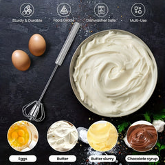 Stainless Steel Egg Beater Durable Semi-Automatic Mixer for Effortless Egg Cream Mixing Stirring and Beating for Kitchen Baking Cooking Essentials, Kitchen Tools