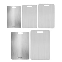 Titanium Cutting Boards for Kitchen Stainless Board 304 Steel Thickened Double Sided Food Grade Portable Fruit Meat Chopping