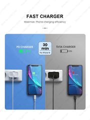 PD 40W Fast Charger For iPhone 16 15 11 12 13 14 Pro Max Plus iPad Air Fast Charging Cable USB C Type C Data Line Phone Charger