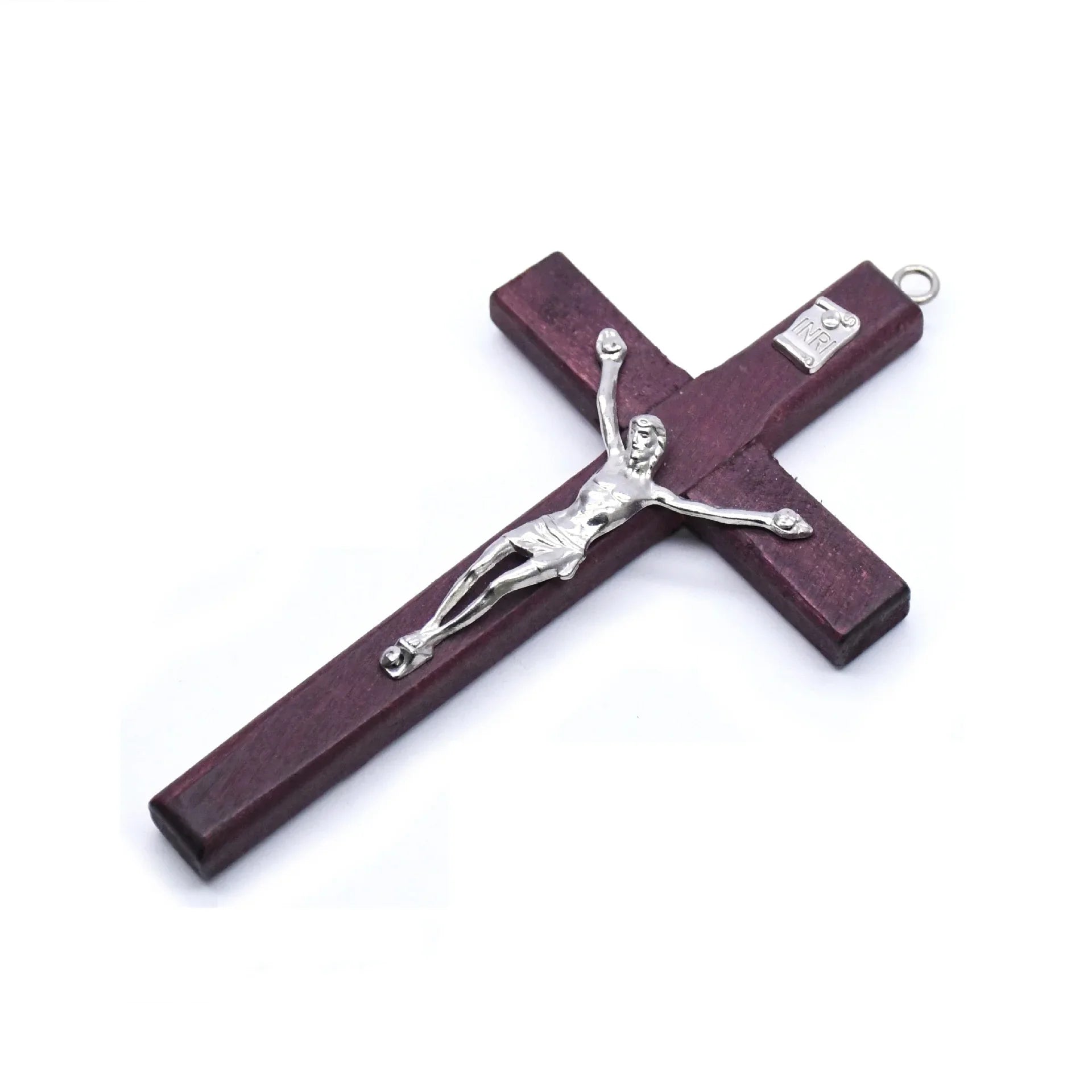 1pcs Handmade Wooden Cross Christ Statue Religious Prayer Hand Holding Pendant