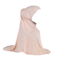 Women 2 Piece Solid Color Amira Jersey Muslim Hijab Soft Stretch Head Scarf with Tube Inner Underscarf Cap Hood Prayer Turbante