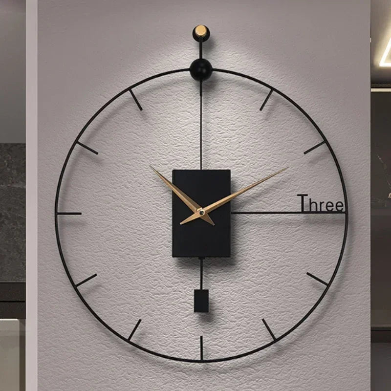 Modern Design Wall Clock Swingable Wall Clocks Living Room Modern Vintage Pendulum Clock Large Brief Wall Home Decor