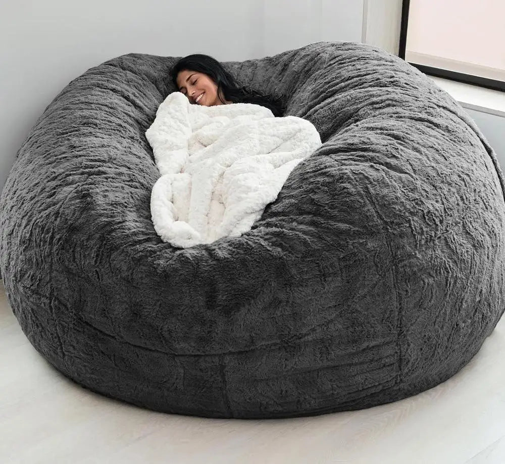 Soft Warm 180*90cm Fur Giant Removable Washable Bean Bag Bed Cover Comfortable Living Room Furniture Lazy Corner Sofa
 Coat