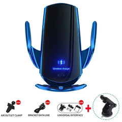 VIKEFON 15W Car Magnetic Wireless Charger Automatic Car Mount Phone Holder For iPhone Samsung Infrared Induction Fast Charging