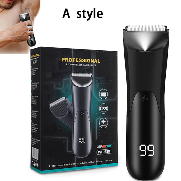 Men’s Body Hair Trimmer Groin & Beard Electric Shaver