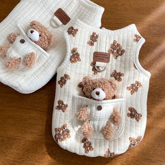 Puppy Clothes Autumn Winter Cat Fashion Desinger Vest Pet Cute Cartoon Soft Shirt Small Dog Pet Shop Pet Clothing