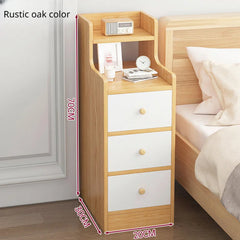 Modern Wooden Mini Nightstand with Drawer Storage