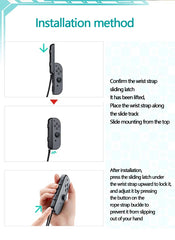 GAMINJA 2Pcs Gamepad Wrist Strap For Switch Joycon Replacement Joy Con Controller Wrist Strap Lanyard Built in Aluminum Alloy