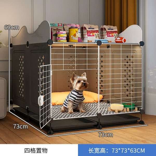 Pet Shop Small Medium Dog Cage for Teddy Bichon Pet House with Sleeping Area One Room One Toilet Design for Puppies Removable Tray Kennel