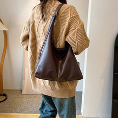 New Tote bag hand bill of lading shoulder women's bag retro simple large bag Tote bag