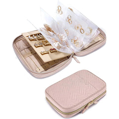 Jewelry Travel Organizer Case for Home Jewelry Organizer Storage Ring Binder Clear Bags Zipper Rolls Pouch for Necklaces，Rings