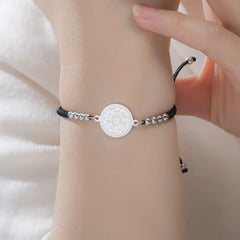 Lucktune Seven Angels Compass Bracelets Stainless Steel Women's Hand Bracelet Religious Amulet Jewelry Party Gifts Wholesale