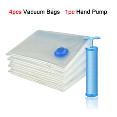 4PCS Reusable Vacuum Storage Bags – Space Saving Organizer