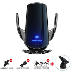 VIKEFON 15W Car Magnetic Wireless Charger Automatic Car Mount Phone Holder For iPhone Samsung Infrared Induction Fast Charging