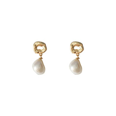 14K Gold Filled Baroque Freshwater Pearl Tassel Earrings for Women