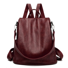 NEW Anti theft Backpack Purses High Quality Soft Leather Female Vintage Bag School Bags Travel Bagpack Ladies Bookbag Rucksack