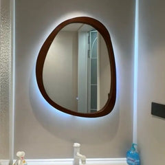 Irregular Wall Mirror Smart Bathroom Mirrors Decorative Fogless Makeup Mirror Vintage Bathrooms Full Body Mirrors with Light