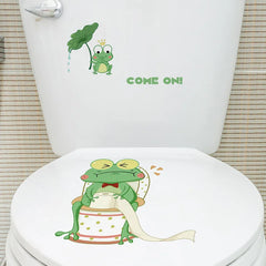 Green Plant Leaves Bathroom Toilet Sticker WC Closestool Wall Sticker Self Adhesive Mural Beautify Flower Home Decor Decals