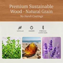 zetix Magnetic Wood Car Air Freshener for Visor, Amber Scent Refillable Odor Neutralizer, Eco-Friendly Essential Oil Blend