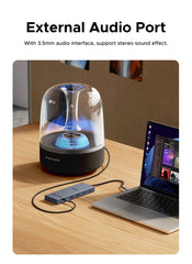 UGREEN USB HUB 4K120Hz DP Type-C to 4K60Hz 2xHDMI SD/TF RJ45 3.5mm USB3.2 Gen2 10Gbps Data for Laptop Dell HP Lenovo Accessories