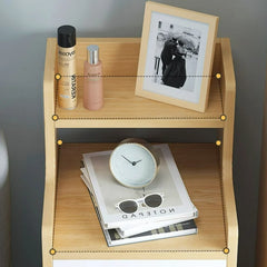 Modern Wooden Mini Nightstand with Drawer Storage
