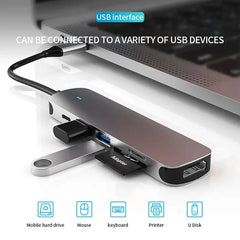 USB C HUB Type C Adapter with 4K HDMI 100W PD USB C Port SD TF Card Reader for MacBook iPad Huawei Sumsang Phone