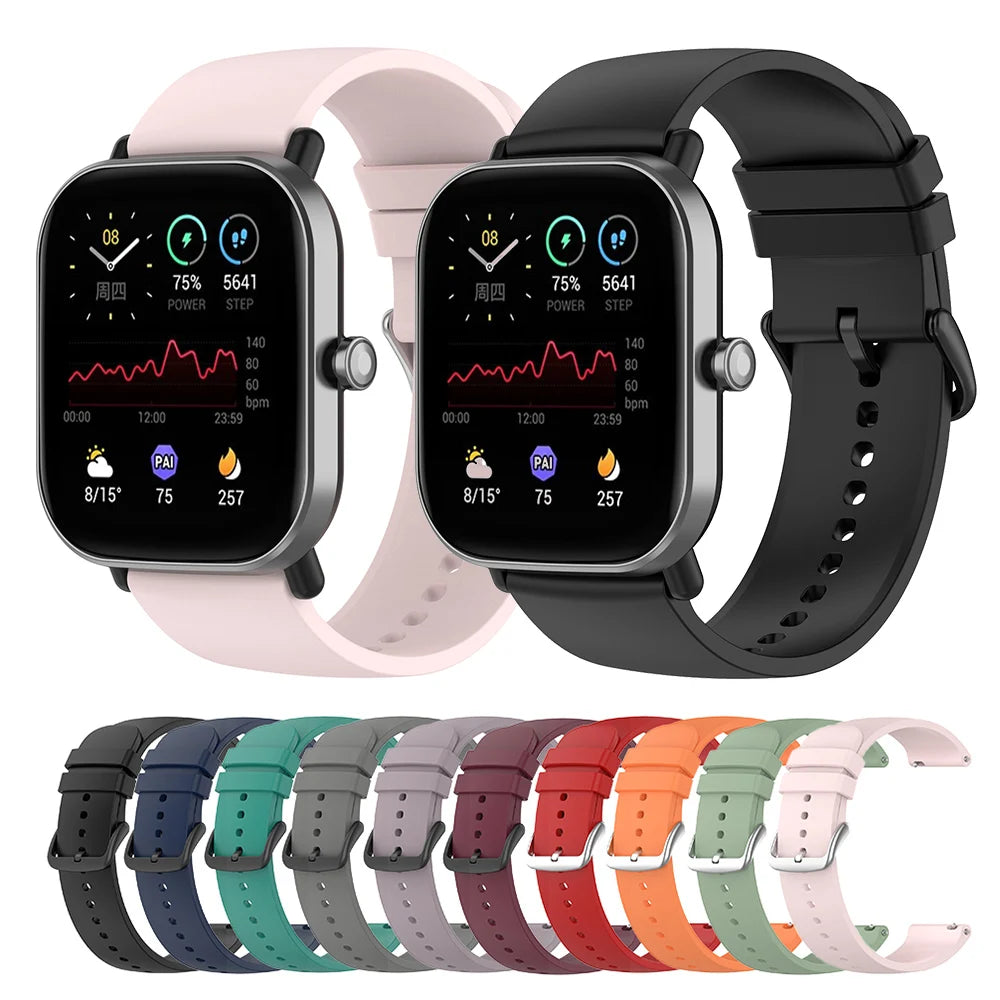 20mm Silicone Watch Strap – Compatible with Amazfit GTS & Bip Series