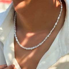 New Fashion Simple Imitation Pearl Choker Necklace Vintage Elegant Beaded Temperament Necklace Wedding Party Jewelry