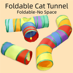 Cat Tunnel Tube Kitty Tunnel Bored Cat Pet Toys Peek Hole Toy Interactive for Indoor Cats Exercise Fun Reduce Anxiety Durable Pet Shop