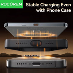 Rocoren 10000mAh Magnetic PowerBank Fast Charging 5000mAh Power Bank Portable Wireless Charger Battery For iPhone 17 16 Pro Max
