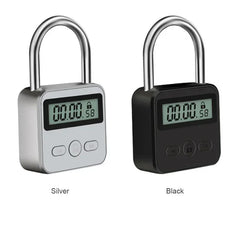 Multifunctional LCD Display Time Lock, Waterproof USB Rechargeable Temporary Timer Padlock, Smart Time Lock for Travel and More