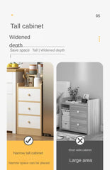Modern Wooden Mini Nightstand with Drawer Storage