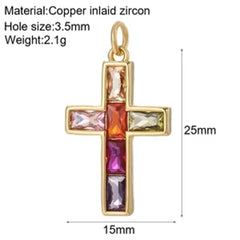Y2K Boho Cross Our Lady Necklace for Women Golden Jesus Angel Choker Diy Pendant Stainless Steel Chain High Quality Jewelry