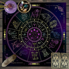 1pc Tarot card tablecloth, mysterious rune astrology altar cloth, witchcraft cabin decoration tablecloth, card game tablecloth